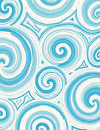 Oceanic Swirl Pattern Design Rug