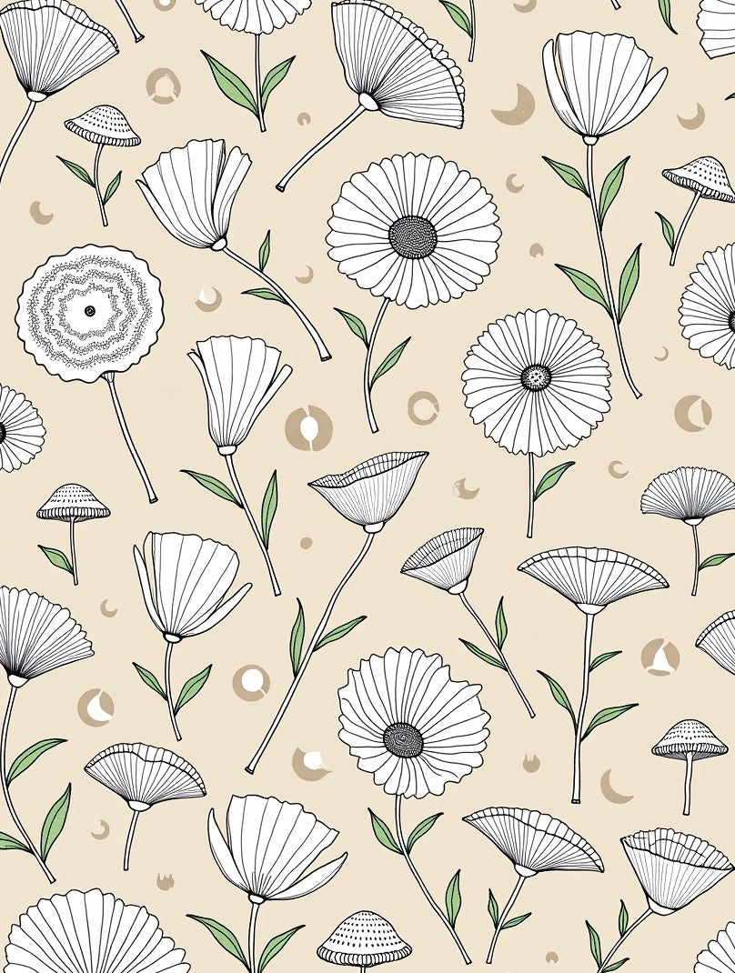 Whimsical Botanical Garden Pattern Rug