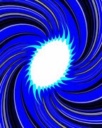 Electric Blue Abstract Swirl Rug
