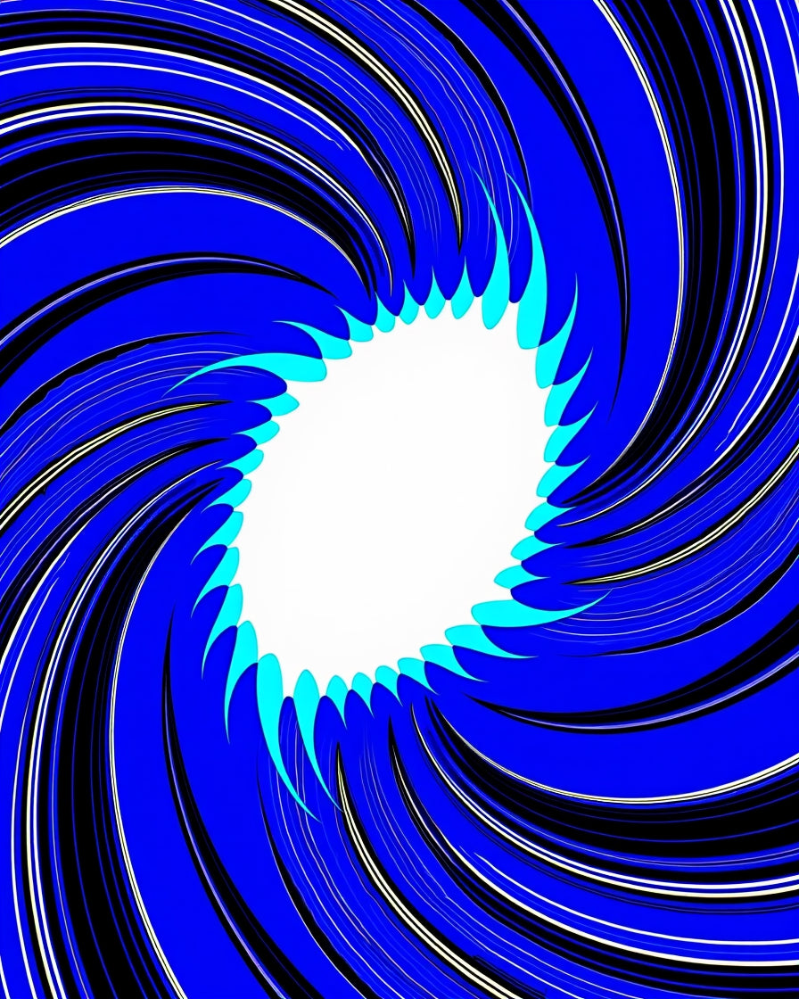 Electric Blue Abstract Swirl Rug