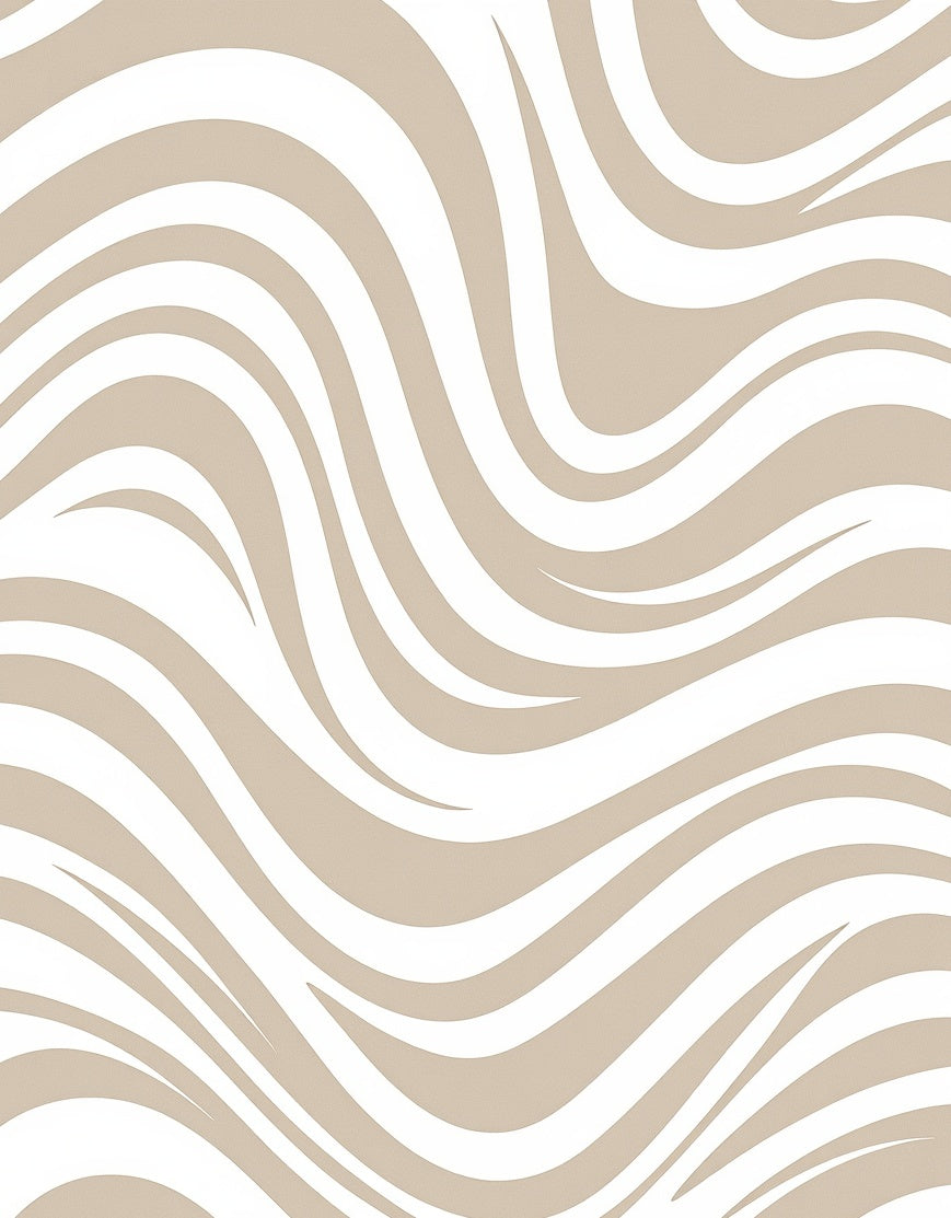 Abstract Swirl Tan White Pattern Rug