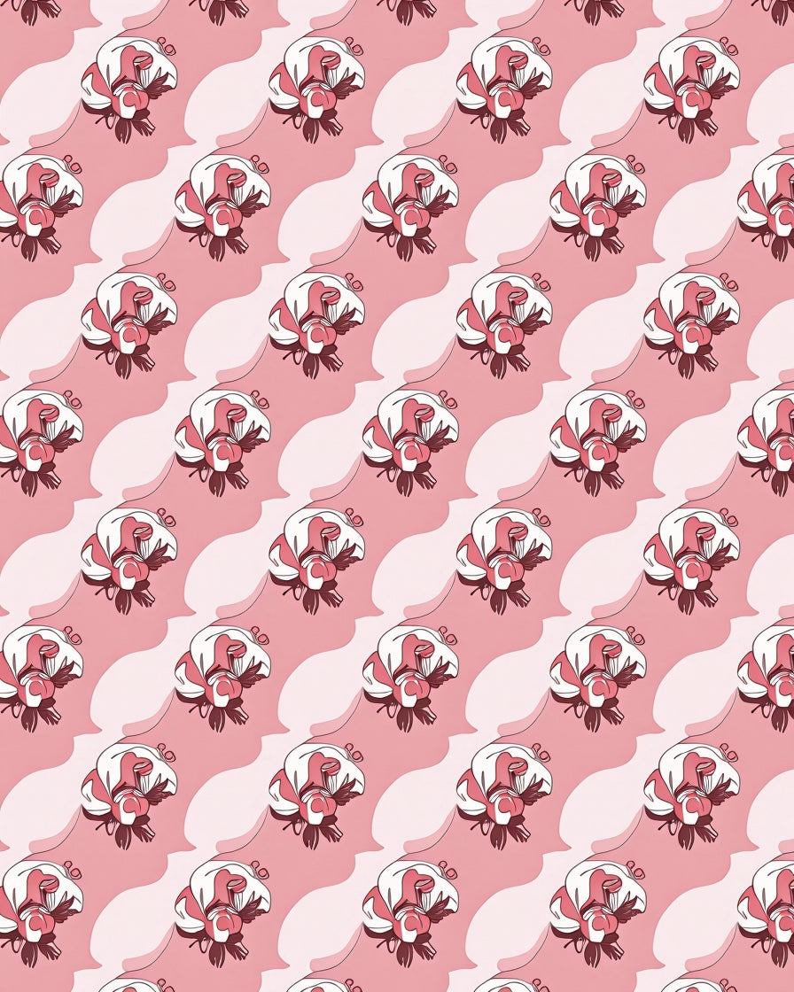 Pink Seashells Pattern Rug