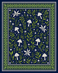 Whimsical Mushroom Floral Garden Motif Rug