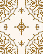Gold Filigree Classic Scrollwork Pattern Rug