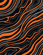 Dynamic Orange Gray Stripe Pattern Rug