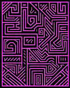 Bold Pink Maze Geometric Design Rug