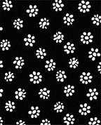 Whimsical White Flower Pattern Rug