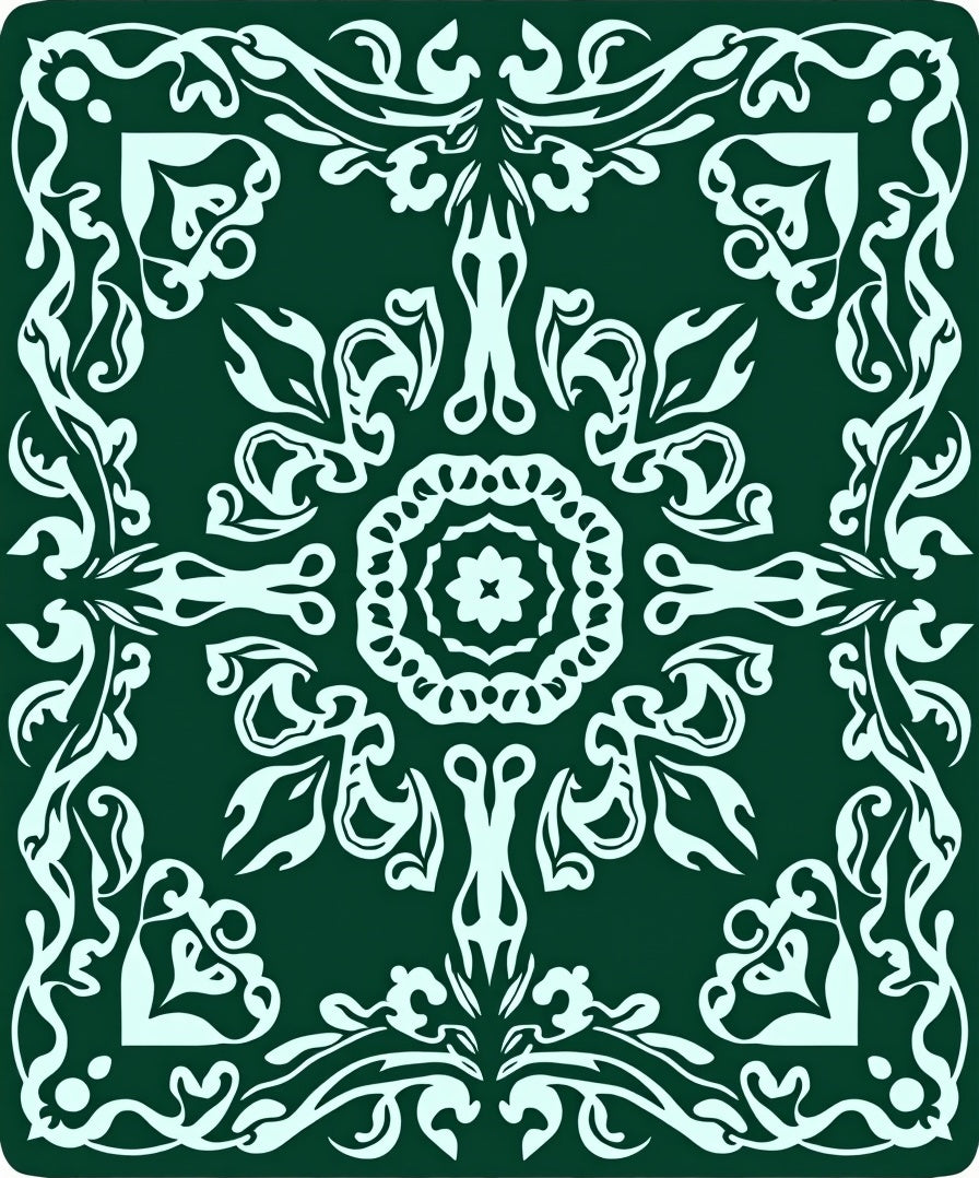 Ornate Floral Medallion Pattern Rug