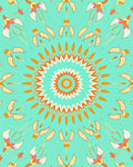 Radiant Floral Sunburst Mandala Style Rug