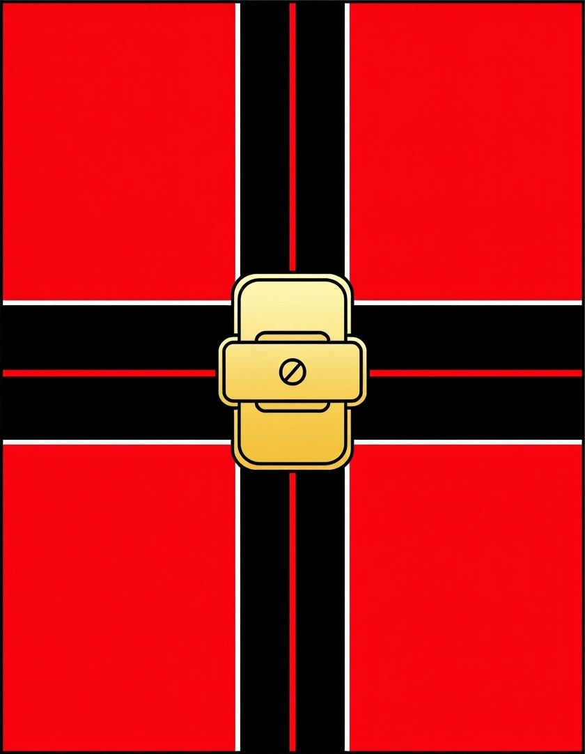 Bold Red Black Gold Plaid Rug