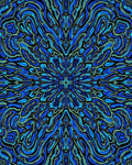 Abstract Blue Swirls Organic Pattern Rug