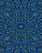 Abstract Blue Swirls Organic Pattern Rug