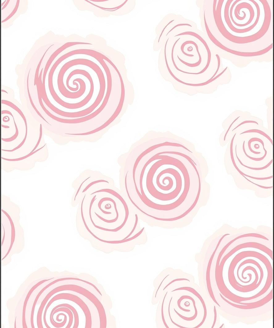 Abstract Pink Swirl Floral Pattern Rug