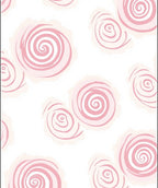 Abstract Pink Swirl Floral Pattern Rug
