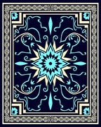 Elegant Floral And Geometric Border Rug