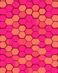 Bold Hexagonal Pink Coral Pattern Rug