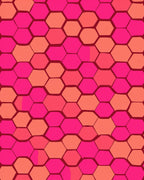 Bold Hexagonal Pink Coral Pattern Rug