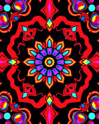 Vibrant Abstract Floral Kaleidoscope Rug