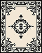 Classic Ornate Scrollwork Black Pattern Rug
