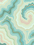 Serene Aqua Striped Agate Pattern Rug