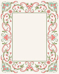 Ornate Floral Vines Decorative Border Rug