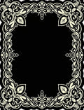Elegant Black Floral Scroll Design Rug