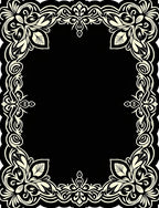 Elegant Black Floral Scroll Design Rug