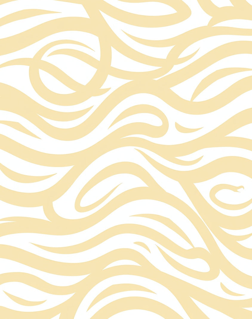 Soft Yellow Abstract Swirl Design Rug