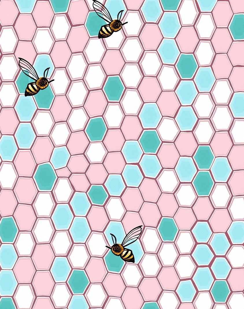 Sweet Bee Geometric Honeycomb Pattern Rug