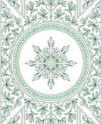 Green Floral Medallion Intricate Pattern Rug