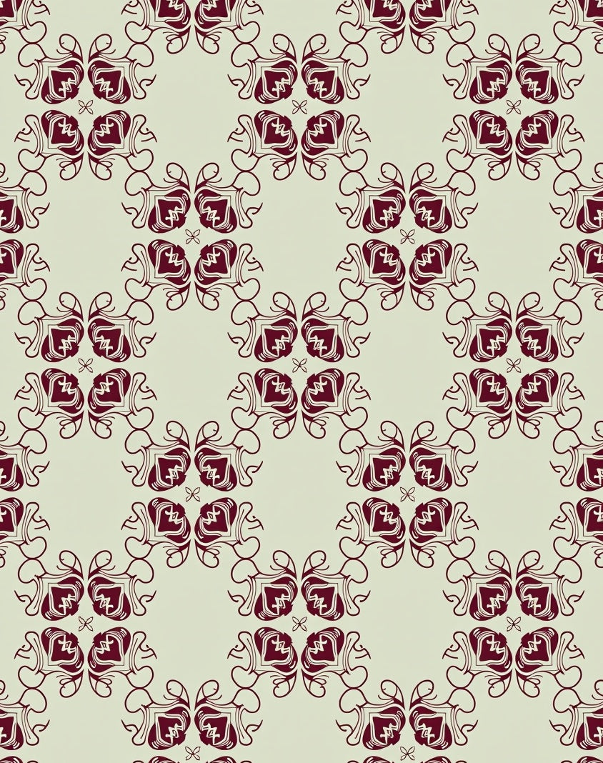 Ornate Vine Swirl Pattern Rug