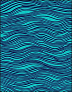 Aqua Navy Wavy Stripes Rug