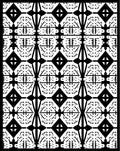 Striking Black White Geometric Motif Rug
