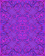 Vibrant Pink Purple Psychedelic Design Rug