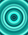 Artistic Teal Concentric Circles Design Rug