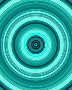 Artistic Teal Concentric Circles Design Rug