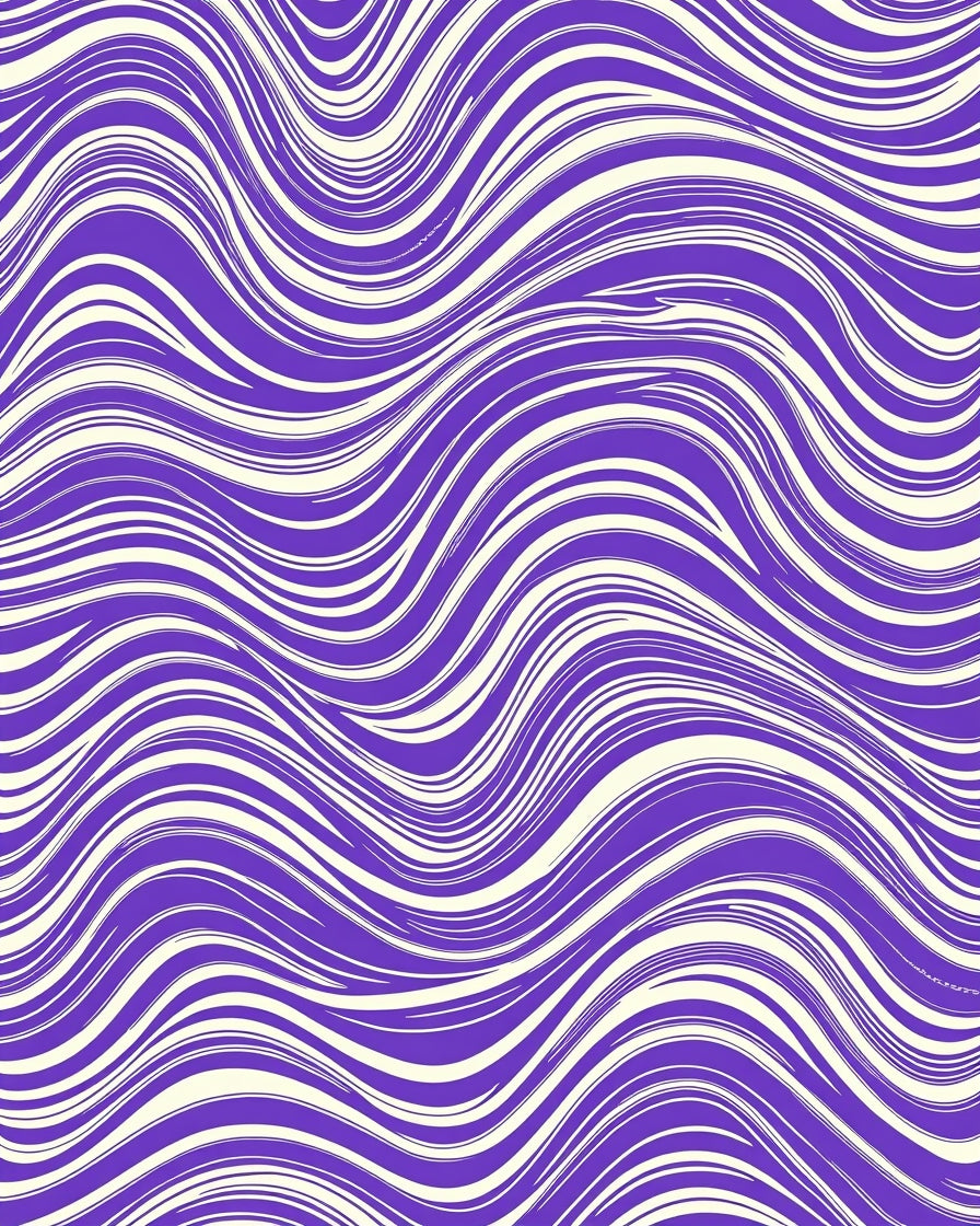Modern Purple Cream Wavy Pattern Rug
