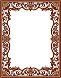 ornate floral scroll border design Rug