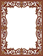 ornate floral scroll border design Rug