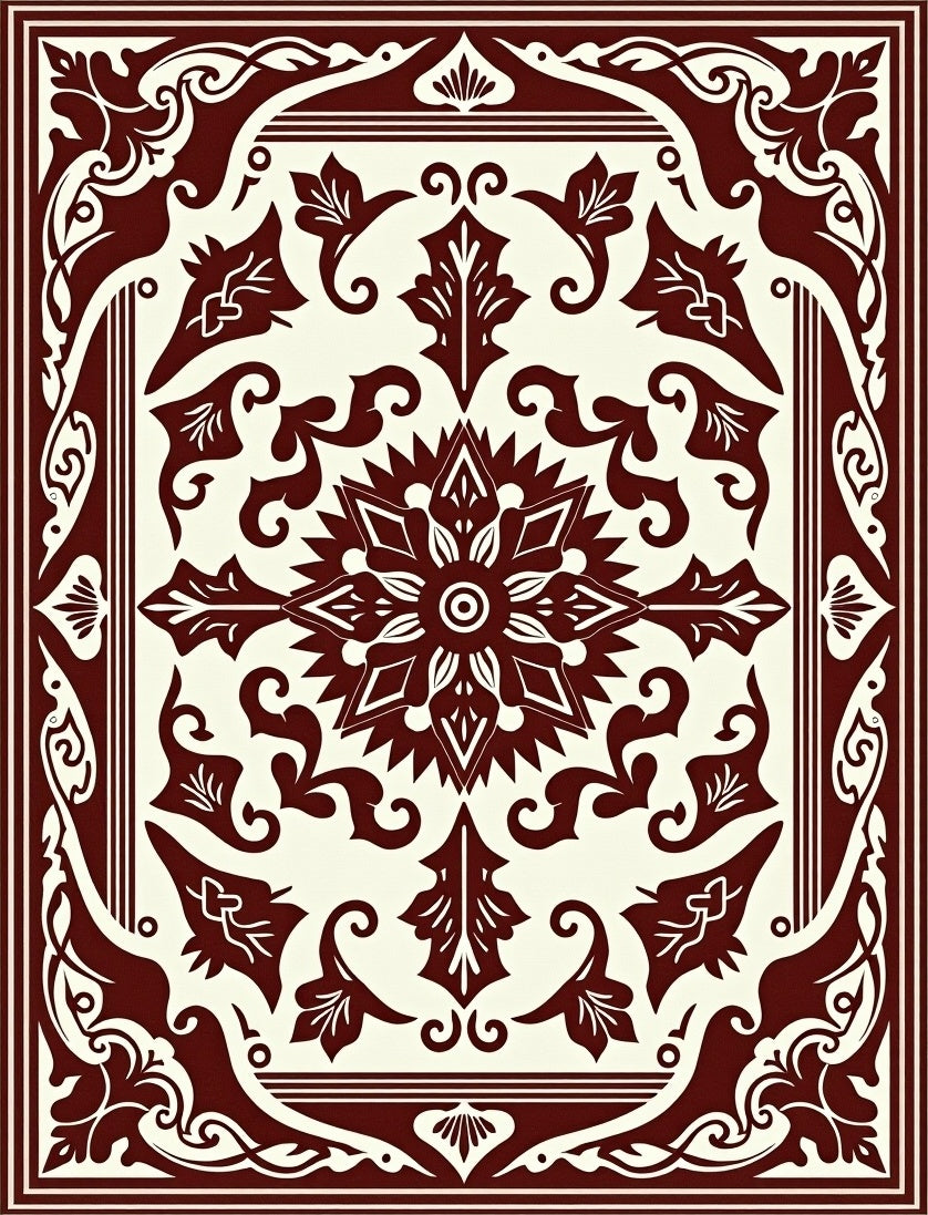 Classic Floral Motif Decorative Rug