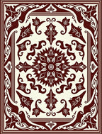 Classic Floral Motif Decorative Rug