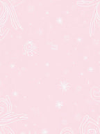 Soft Pink Whimsical Line Art Rug