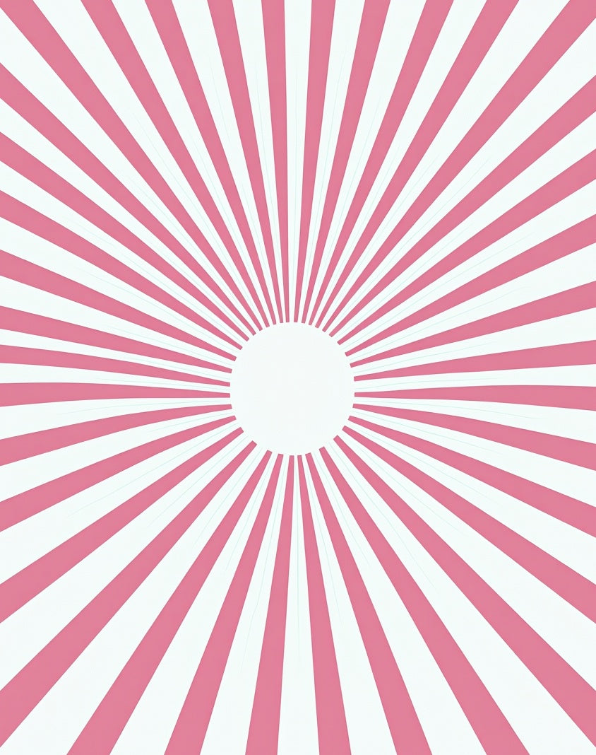 Pink Sunburst Graphic Rug