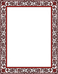 Ornate Red Floral Border Design Rug