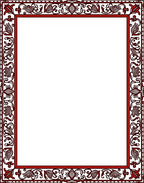 Ornate Red Floral Border Design Rug