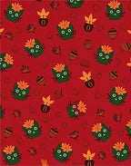 Cute Whimsical Cat Autumn Leaves Rug
