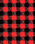 Red Black Houndstooth Checkered Pattern Rug