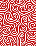 Crimson Curlicues Abstract Rug