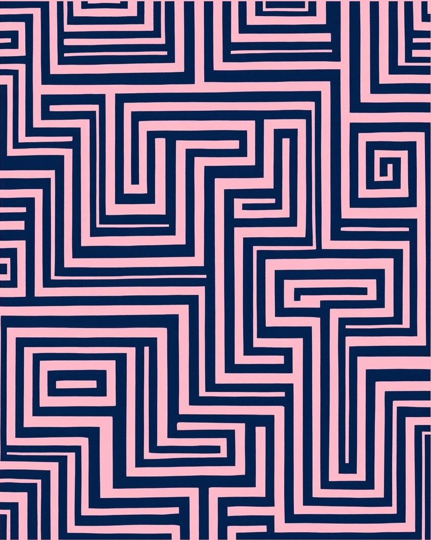 Abstract Geometric Maze Design Rug