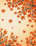 Autumn Maple Leaf Branches Pattern Rug